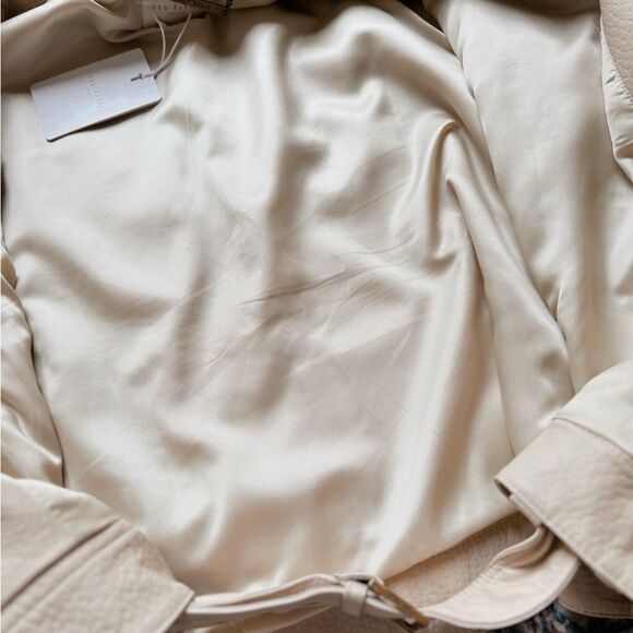 Convertible Ted Baker Valerii Leather Biker Jacket, Ivory 5 Spring Summer Jacket - Picture 10 of 17